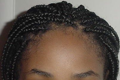 Box braids close up.