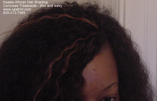 Treebraids- wet and wavy with 20 inch human hair and invisible part.