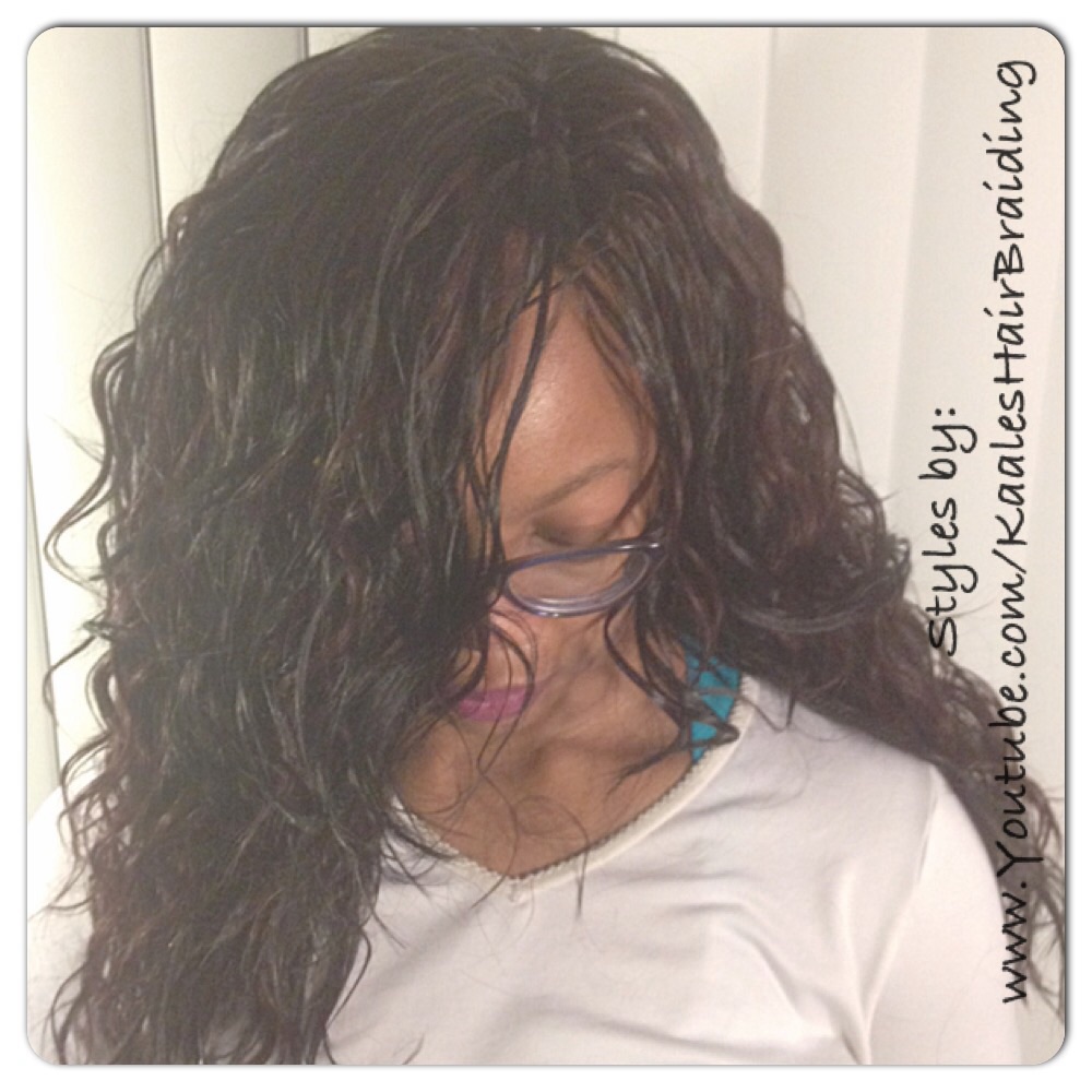 Tree Braids by Kaale- traditional cornrow treebraids Small/SmallMedium size, loose body wave hair.