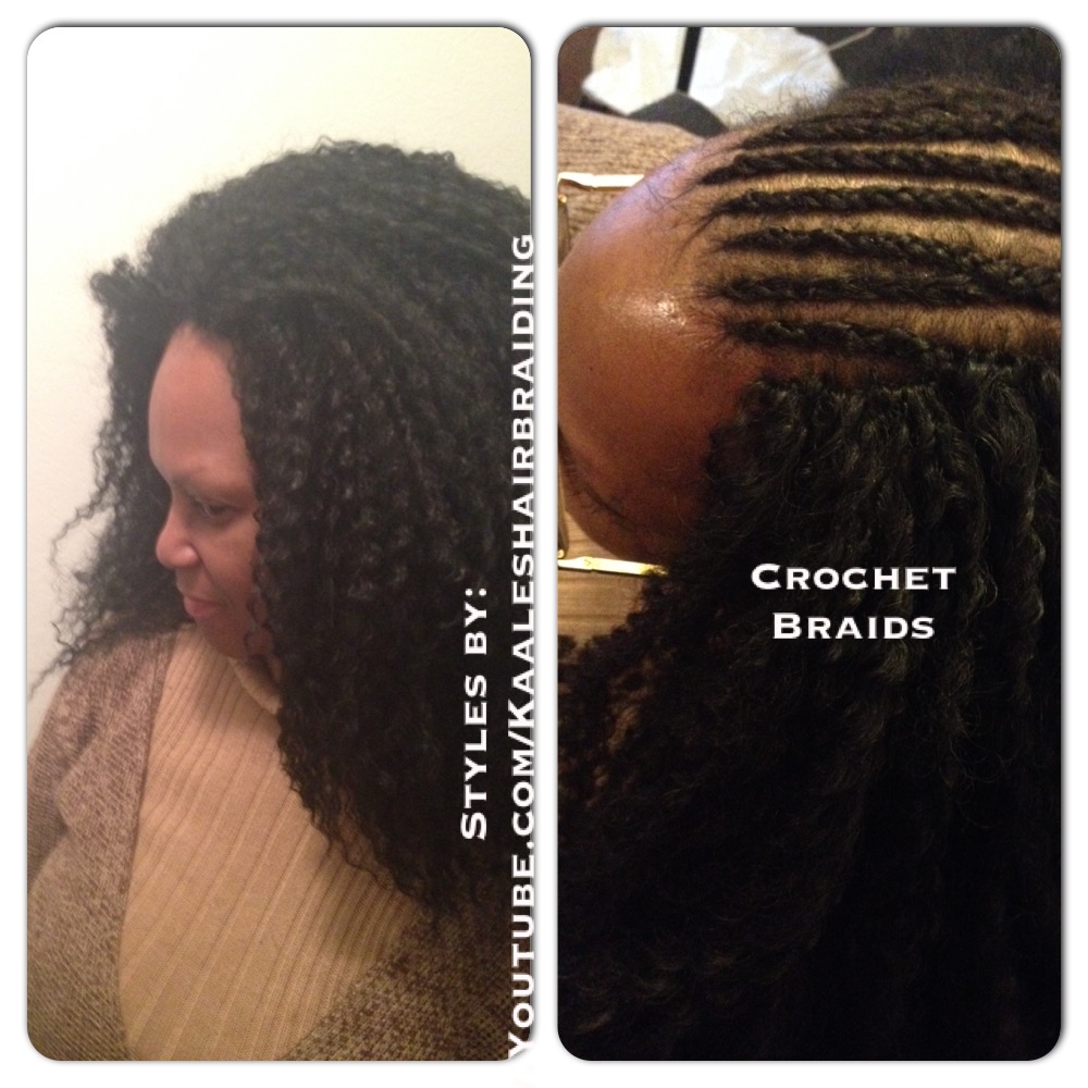 Tree Braids by Kaale- crochet braids using pre-looped loose hair AFTER and BEFORE.