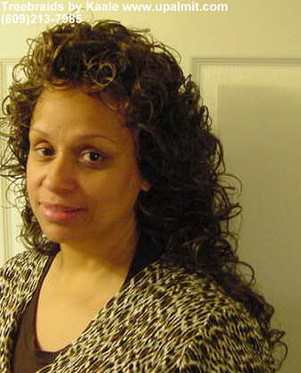 Treebraids- curly treebraids side view.