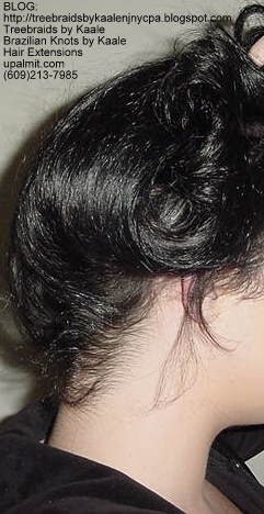 Weft or Track hair extensions, Updo Right.