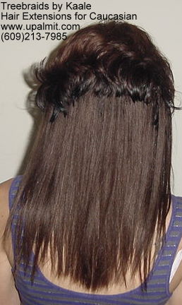 Straight Brown hair extensions for Caucasian- Back11.