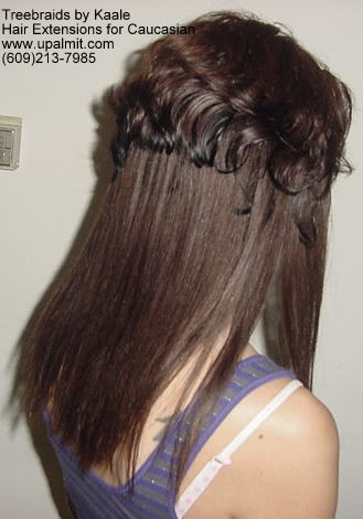 Straight Brown hair extensions for Caucasian- Side11.