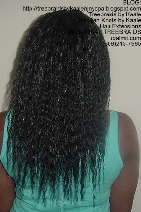Individual Treebraids with KAALE brand Wet n Wavy human hair Back2160.