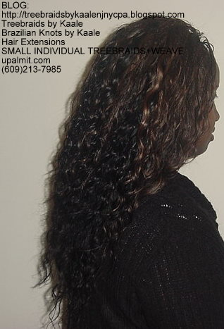 MicroSmall Individual Treebraids with hair extensions in back Right2146.
