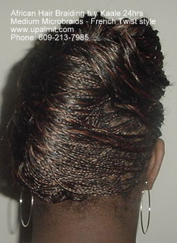 French twisted microbraids, medium size.