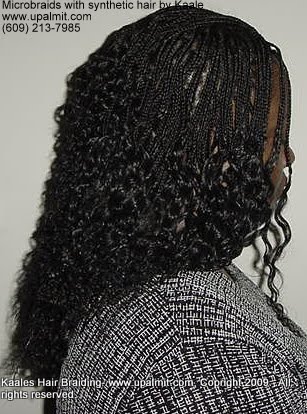 Microbraids with synthetic hair- other side view 3.