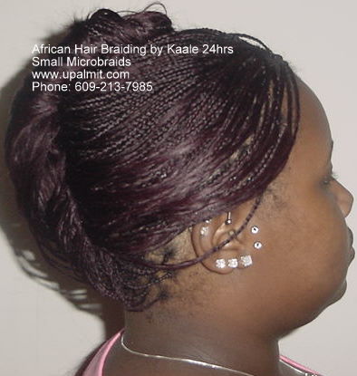 Microbraids with french twist, African hair braiding by Kaale.