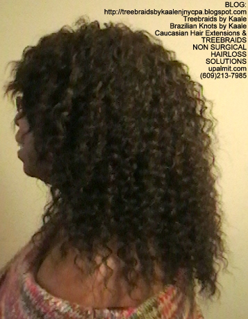 Tree Braids- Cornrows with fluffy Kinky Curly human hair Left.