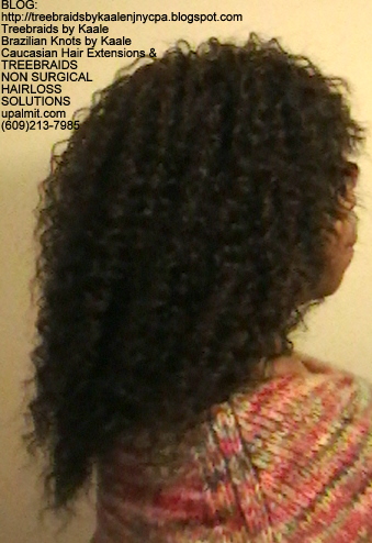 Tree Braids- Cornrows with fluffy Kinky Curly human hair Right.