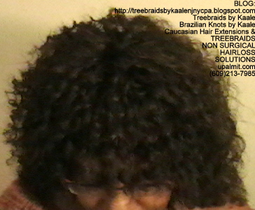 Tree Braids- Cornrows with fluffy Kinky Curly human hair Top.