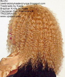 Tree Braids- Cornrows with fluffy Kinky Curly human hair After Left.