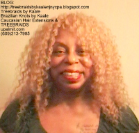 Tree Braids- Cornrows-  fluffy kinky curly treebraids with color #27, Front2447.