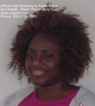 Box braids with flip up ends top view, by Kaales African Hair Braiding.