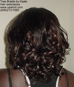 Curly hair extensions- back view.