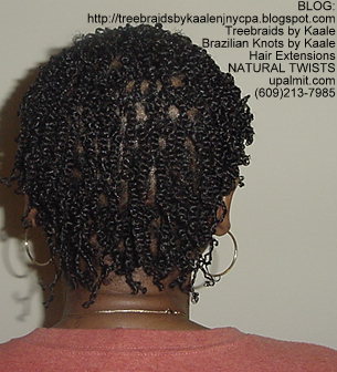 Natural twists with natural kinky, coily hair again Back3003.