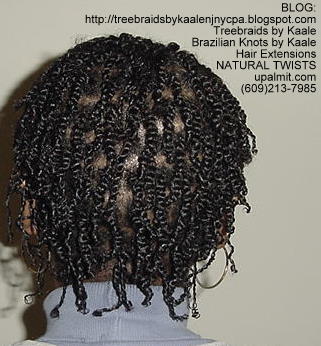 Natural twists with natural kinky hair, Back3000.