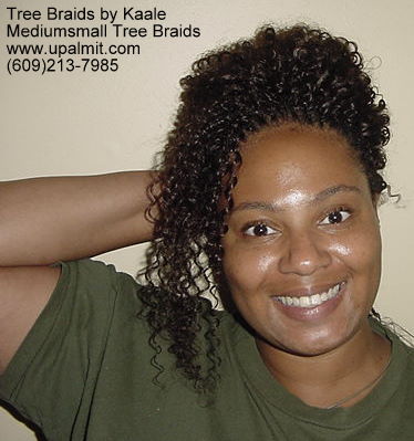 Summer, vacation, and beach Kinky curly Tree Braids- Updo.