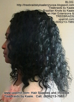 Tree Braids- Cornrows with Wavy human hair, Left2360.