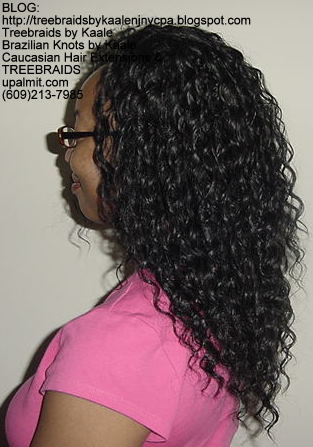 Tree Braids using KAALE Brand Wavy human hair Left312.