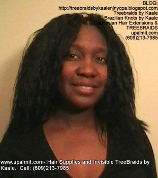 Tree Braids- Cornrows with Wavy human hair, Front2366.