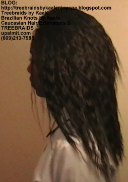 Tree Braids with KAALE Brand Wet n Wavy loose wave human hair Left351.