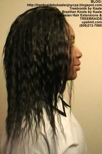 Tree Braids with KAALE Brand Wet n Wavy loose wave human hair Right352.