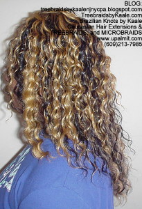 Tree Braids by Kaale- cornrow treebraids with blonde streaked hair Left view.