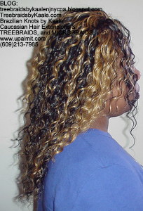 Tree Braids by Kaale- cornrow treebraids with blonde streaked hair Right view.