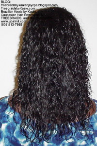 Tree Braids by Kaale using wet and wavy hair, back view ony.