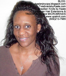 Tree Braids by Kaale- Small cornrow treebraids with virgin Brazilian real human hairFront.