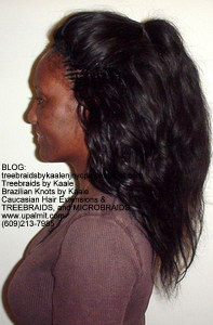 Tree Braids by Kaale- Small cornrow treebraids with virgin Brazilian real human hairLeft.