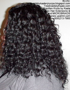 Tree Braids by Kaale- Cornrow treebraids with deep bulk hair Left.