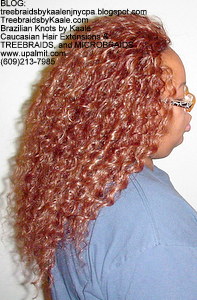 Tree Braids by Kaale- Cornrow treebraids with Invisible Hairline and deep bulk hair- Right.