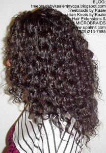 Tree Braids by Kaale- Cornrows with deep bulk hair An2 Left.