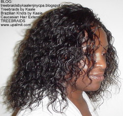 Tree Braids by Kaale- remy hair used for these cornrow treebraids with curly hair, Right 1.