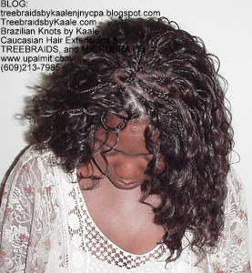 Tree Braids by Kaale using wet and wavy hair:front.
