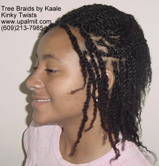Kinky twists with human hair.