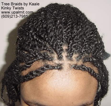 Kinky twists with human hair.