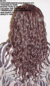 Tree Braids by Kaale- Cornrows with loose deep hair Back6.
