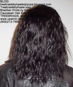 Tree Braids by Kaale- cornrow treebraids virgin Brazilian curly Remy hair, BackTall.