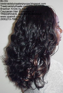 Tree Braids by Kaale- Cornrow treebraids with loose deep hair Right.