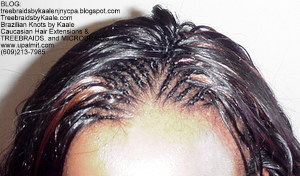 Tree Braids by Kaale- Cornrow treebraids with loose deep hair Top.
