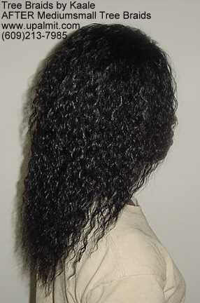 Wavy and curly tree braids- before and after.