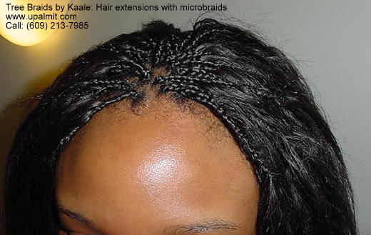 Hair extensions with braids- top view4.
