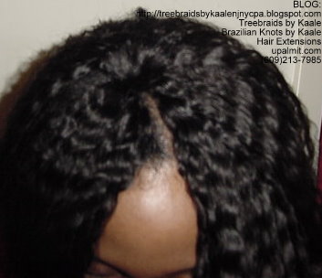 Full track hair extensions with invisible part.