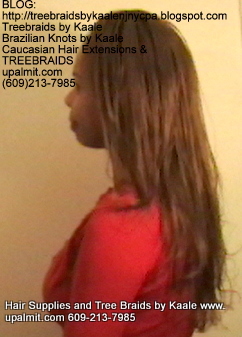Tree Braids- Cornrows with straight human hair Left2261.