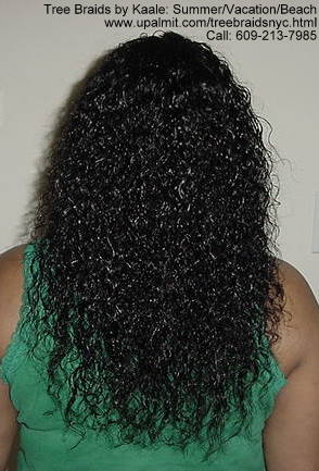 Summer, vacation, and beach wet and wavy Tree Braids- back.