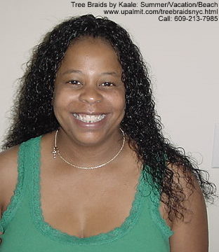 Summer, vacation, and beach wet and wavy Tree Braids- back.